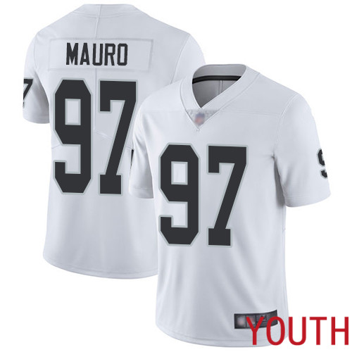 Oakland Raiders Limited White Youth Josh Mauro Road Jersey NFL Football #97 Vapor Untouchable Jersey->youth nfl jersey->Youth Jersey